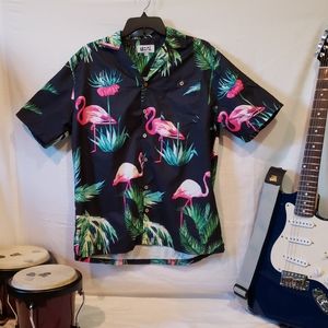 Uzzi Short Sleeve Flamingo Button up